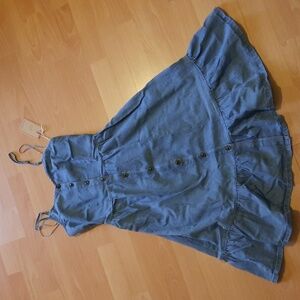 Elegant Blue Midi Dress with Ruffle Hem